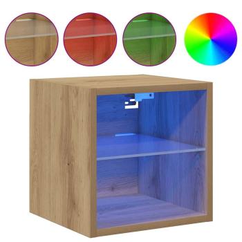 TV-Wandschränke mit LED-Leuchten 2 Stk. Artisan-Eiche