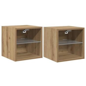 TV-Wandschränke mit LED-Leuchten 2 Stk. Artisan-Eiche