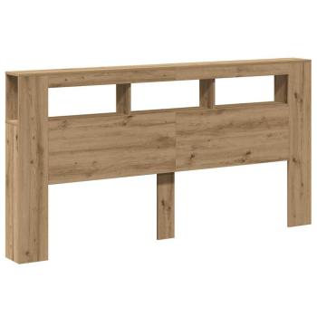 LED-Kopfteil Artisan-Eiche 200x18,5x103,5 cm Holzwerkstoff