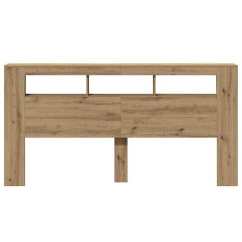 LED-Kopfteil Artisan-Eiche 200x18,5x103,5 cm Holzwerkstoff