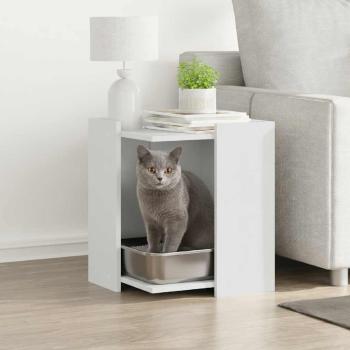 ARDEBO.de - Katzenstreu Box Umzäunung Weiß 42 x 42 x 51 cm