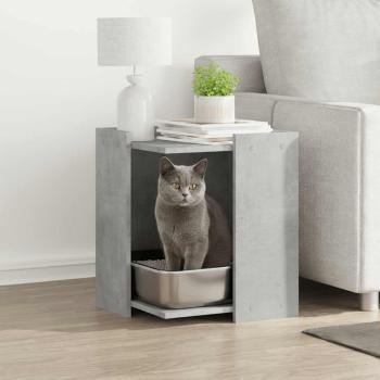 ARDEBO.de - Katzenstreu Box Umzäunung Betongrau 42 x 42 x 51 cm