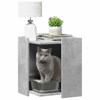 Katzenstreu Box Umzäunung Betongrau 42 x 42 x 51 cm