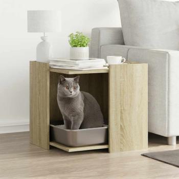 ARDEBO.de - Katzenklo Sonoma Eiche 53x53x51 cm Holzwerkstoff