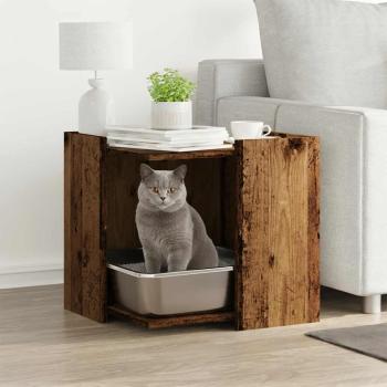 ARDEBO.de - Katzenklo Altholz-Optik 53x53x51 cm Holzwerkstoff