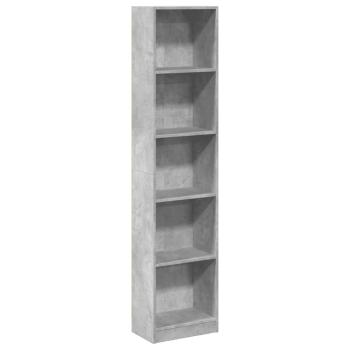 B?cherregal Betongrau 40x24x176 cm Holzwerkstoff