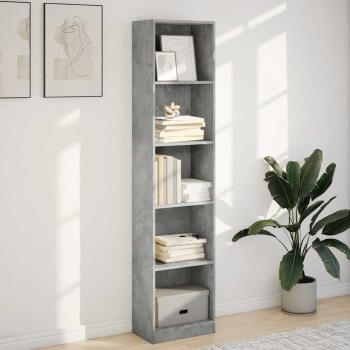 B?cherregal Betongrau 40x24x176 cm Holzwerkstoff