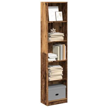 ARDEBO.de - Bücherregal Altholz-Optik 40x24x176 cm Holzwerkstoff