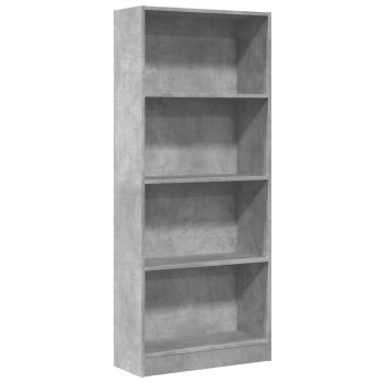 B?cherregal Betongrau 60x24x143 cm Holzwerkstoff