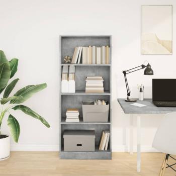 B?cherregal Betongrau 60x24x143 cm Holzwerkstoff