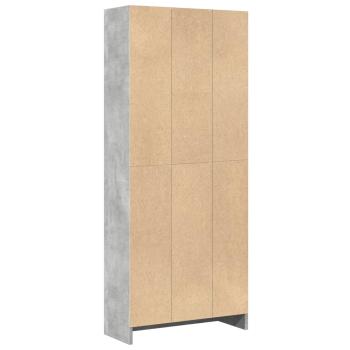 B?cherregal Betongrau 60x24x143 cm Holzwerkstoff