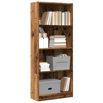 ARDEBO.de - Bücherregal Altholz-Optik 60x24x143 cm Holzwerkstoff