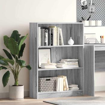 ARDEBO.de - Bücherregal Grau Sonoma 80x24x109 cm Holzwerkstoff