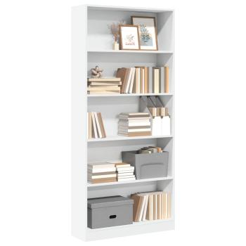 ARDEBO.de - Bücherregal Weiß 80x24x176 cm Holzwerkstoff