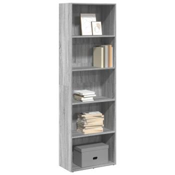 ARDEBO.de - B?cherregal Grau Sonoma 60x30x189 cm Holzwerkstoff