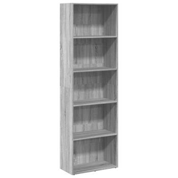 B?cherregal Grau Sonoma 60x30x189 cm Holzwerkstoff