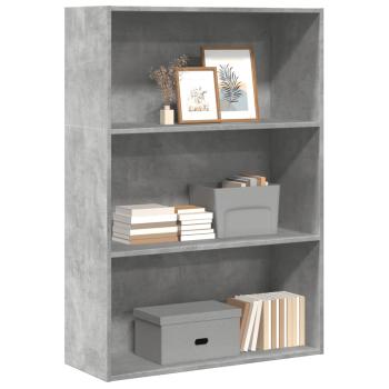 ARDEBO.de - B?cherregal Betongrau 80x30x114 cm Holzwerkstoff