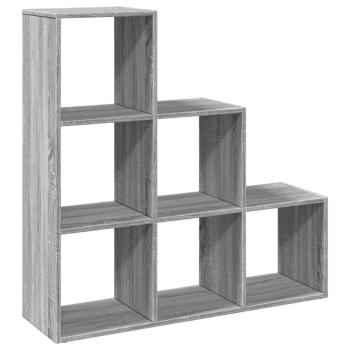 Raumteiler-B?cherregal 3 Etagen Grau Sonoma 99x29x99 cm