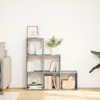 Raumteiler-B?cherregal 3 Etagen Grau Sonoma 99x29x99 cm
