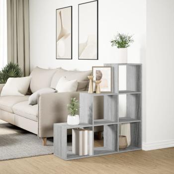 Raumteiler-B?cherregal 3 Etagen Grau Sonoma 99x29x99 cm
