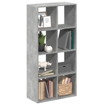 ARDEBO.de - Raumteiler-B?cherregal Betongrau 69,5x29x137,5 cm Holzwerkstoff