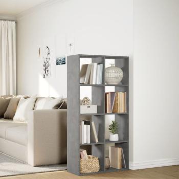Raumteiler-B?cherregal Betongrau 69,5x29x137,5 cm Holzwerkstoff