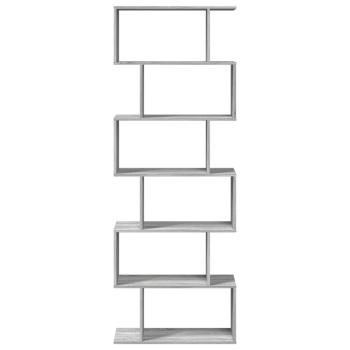 Raumteiler-Bücherregal 6 Etagen Grau Sonoma 70x24x193 cm