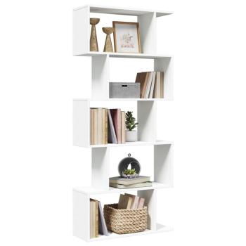 ARDEBO.de - Raumteiler Bücherregal 5-stufig Weiß 70x24x161 cm Holzwerkstoff
