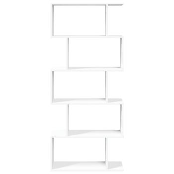 Raumteiler Bücherregal 5-stufig Weiß 70x24x161 cm Holzwerkstoff