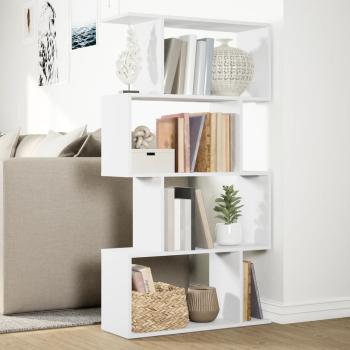 Raumteiler Bücherregal 4-stufig Weiß 70x24x129 cm Holzwerkstoff