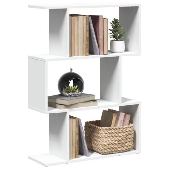 ARDEBO.de - Raumteiler Bücherregal 3-stufig Weiß 70x24x97 cm Holzwerkstoff