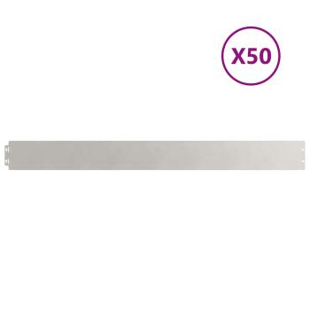 Raseneinfassung 50 Stk. 10 x 103 cm Edelstahl Silber