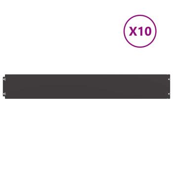 Raseneinfassung 10 Stk. 15 x 103 cm Kaltgewalzter Stahl Schwarz