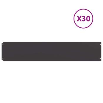 Raseneinfassung 30 Stk. 20 x 103 cm Kaltgewalzter Stahl Schwarz