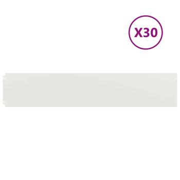 Rasenkanten 30 Stk. Weiß 20x103 cm Kaltgewalzter Stahl