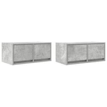 TV-Schränke 2 Stk. Betongrau 60x31x25,5 cm Holzwerkstoff