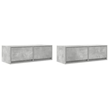 TV-Schränke 2 Stk. Betongrau 80x31x25,5 cm Holzwerkstoff
