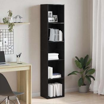 ARDEBO.de - Bücherregal Eiche Schwarz 40 x 30 x 189 cm Holzwerkstoff