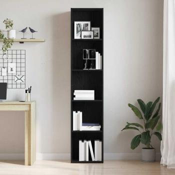 Bücherregal Eiche Schwarz 40 x 30 x 189 cm Holzwerkstoff