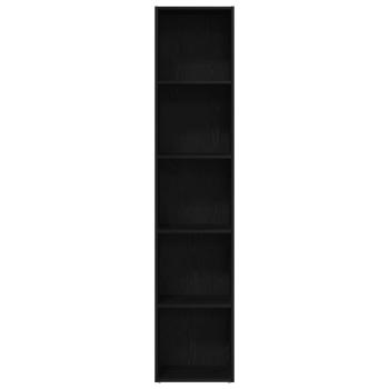 Bücherregal Eiche Schwarz 40 x 30 x 189 cm Holzwerkstoff