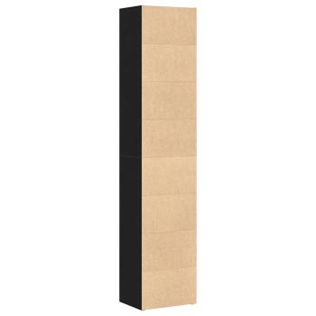 Bücherregal Eiche Schwarz 40 x 30 x 189 cm Holzwerkstoff