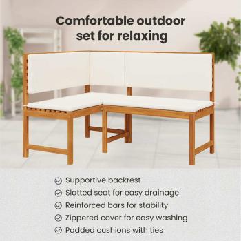 Gartenbänke Set 2 pcs Braun Massivholz Akazie