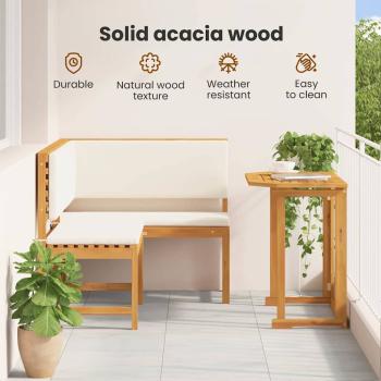 Gartenbänke Set 2 pcs Braun Massivholz Akazie
