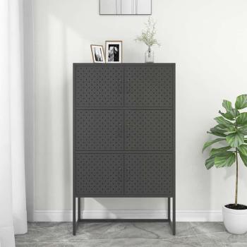 ARDEBO.de - Highboard Anthrazit 80x35x135 cm Stahl
