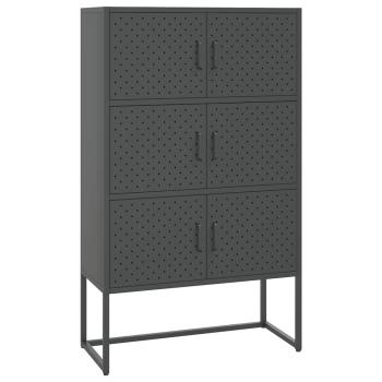 Highboard Anthrazit 80x35x135 cm Stahl