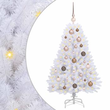 Künstlicher Weihnachtsbaum Weiß 68 x 68 x 120 cm PVC und Metall