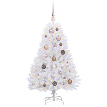 Künstlicher Weihnachtsbaum Weiß 68 x 68 x 120 cm PVC und Metall