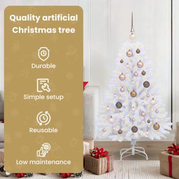 Künstlicher Weihnachtsbaum Weiß 68 x 68 x 120 cm PVC und Metall