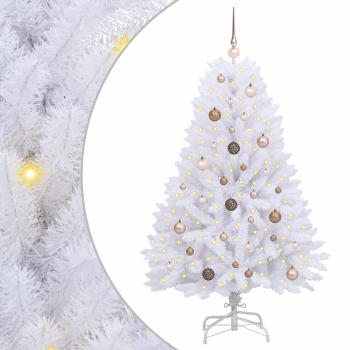 Künstlicher Weihnachtsbaum Weiß 80 x 80 x 150 cm PVC und Metall