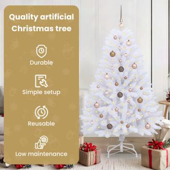Künstlicher Weihnachtsbaum Weiß 80 x 80 x 150 cm PVC und Metall